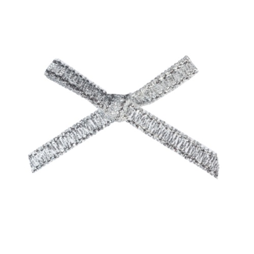 Small Silver Metallic Bows 3mm 10 pack