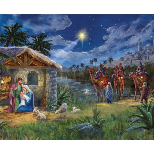 Christmas Nativity - Christmas Wishes - Fabric Panel