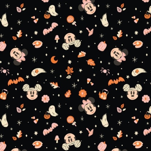 Black Mickey and friends - Holiday Pastel Halloween Fabric