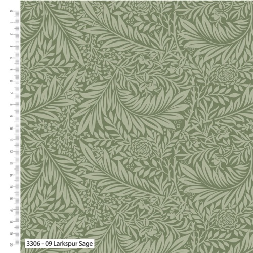 Sage Larkspur - William Morris - Extra Wide Backing Fabric