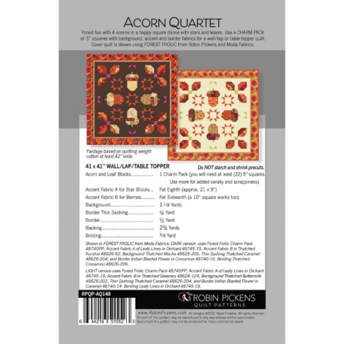 Acorn Quartet Quilt Pattern