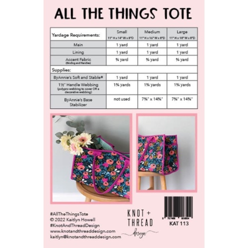 All Things Tote - Bag Pattern - Knot and Thread Design