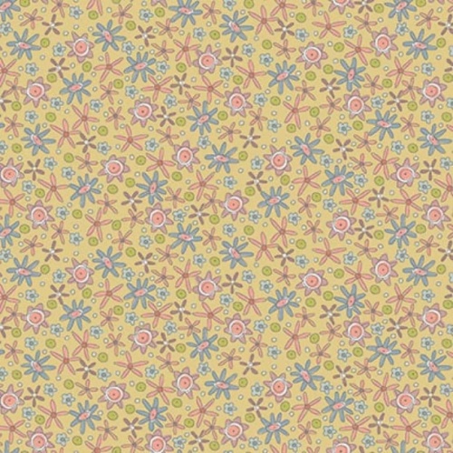 Anni Downs - Simply Be - Yellow / Green Flower Field Fabric