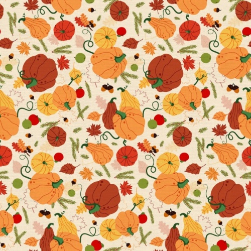 Pumpkin Picking - Autumn Girl -  Autumn Fabric - Half Metre