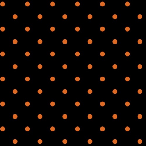 Black & Orange Small Dots Fabric