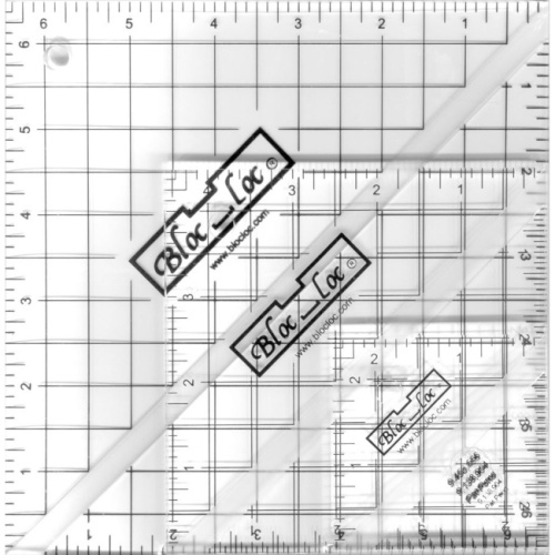 Set 2 - 2.5, 4.5, 6.5 inch - Half-Square Triangle - Bloc Loc