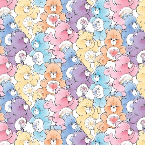 Care Bears Fabric - Sketched Packed Care Bears