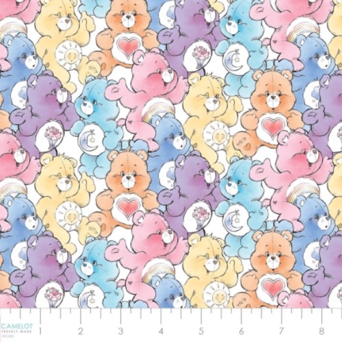 Care Bears Fabric - Sketched Packed Care Bears