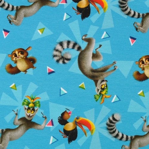 Jersey - Madagascar Characters Fabric
