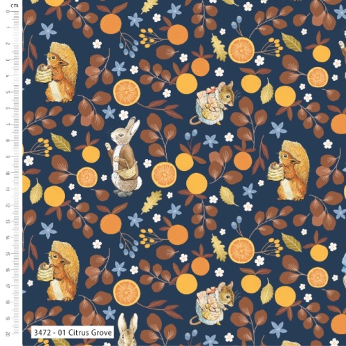 Citrus Grove - Winter Fruits - Peter Rabbit Fabric