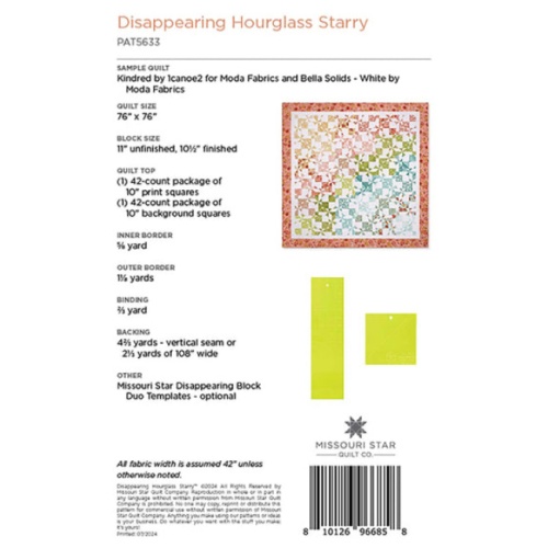 Disappearing Hourglass Starry - Quilt Pattern - Missouri Star