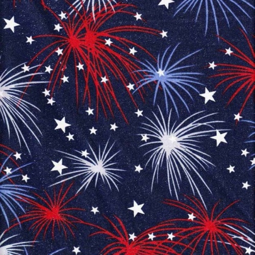 Navy Fireworks Fabric