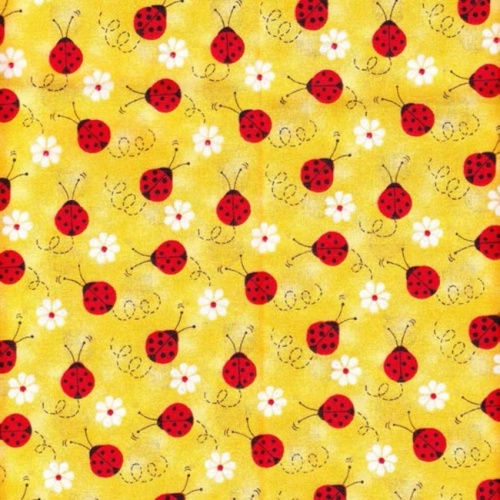 Yellow Ladybird Fabric