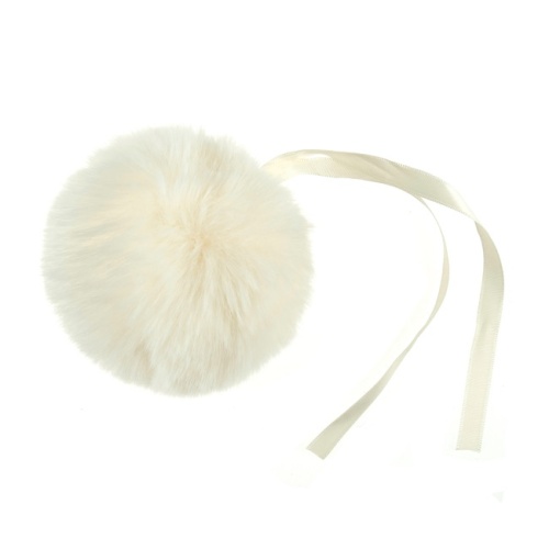 Faux Fur Pom Pom - 11cm - Cream - 1pc