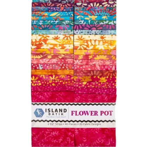 Flower Pot - Strips - Island Batik