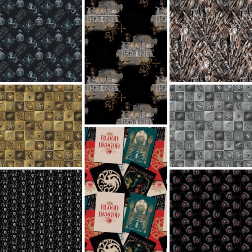 Game Of Thrones Fabric Fat Quarters x 8