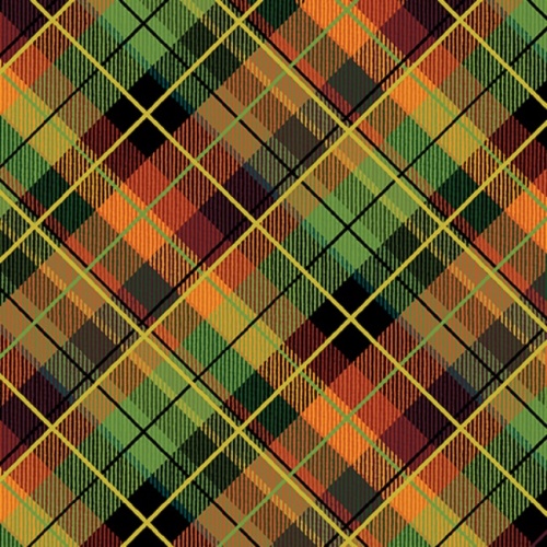 Gather Together Autumn Green/Brown Plaid Fabric