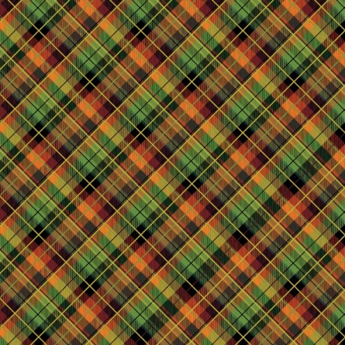 Gather Together Autumn Green/Brown Plaid Fabric