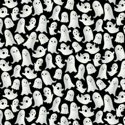 Ghost - Black - Haunted House - Halloween Fabric