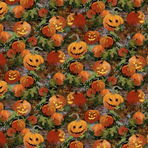 Ghoulish Ghourds - An Eerie Welcome Halloween Fabric