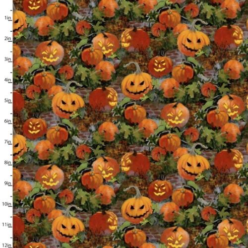 Ghoulish Ghourds - An Eerie Welcome Halloween Fabric