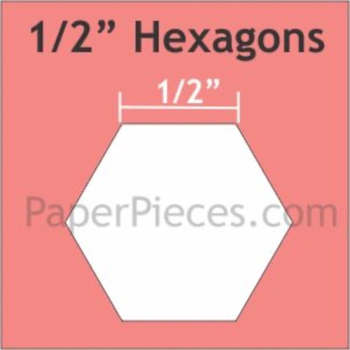 1/2'' Hexagon Paper Pieces - 125 pack