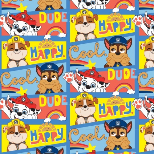 Happy Cool Dude Multi - Paw Patrol Fabric