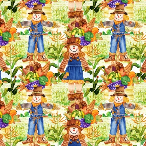 Harvest Prints - Scarecrow Season - Autumn Fabric