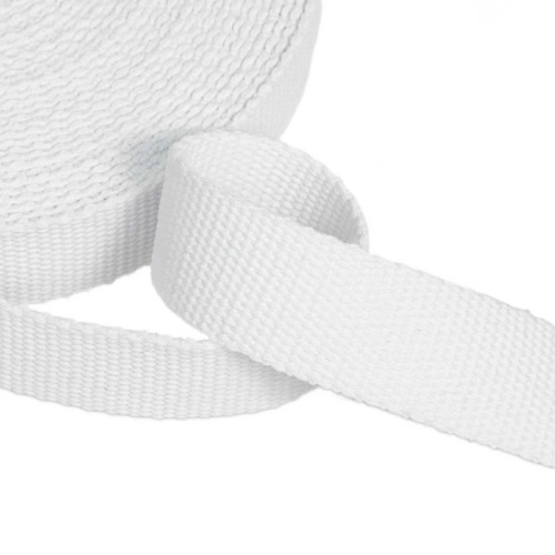 White - Heavy Duty Cotton Webbing - 40mm