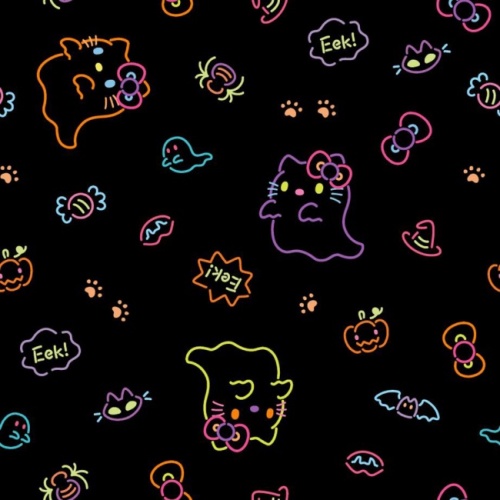 Neon Ghost Kitty - Sanrio Hello Kitty Fabric