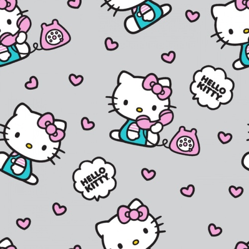 Sanrio Hello Kitty Telephone Hearts Fabric