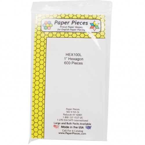 1'' Hexagon Paper Pieces - 600 pack