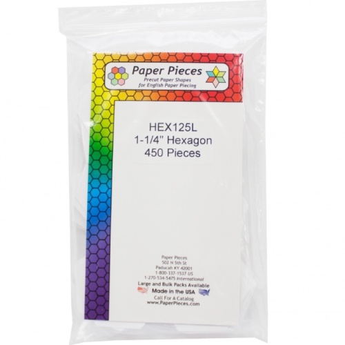 1-1/4'' Hexagon Paper Pieces - 450 pack