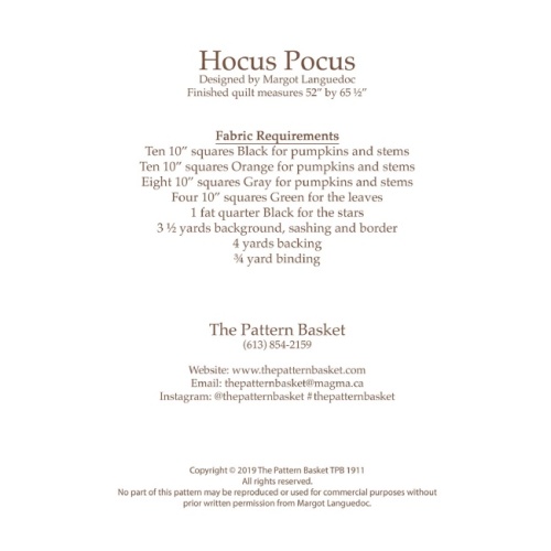 Hocus Pocus - Quilt Pattern