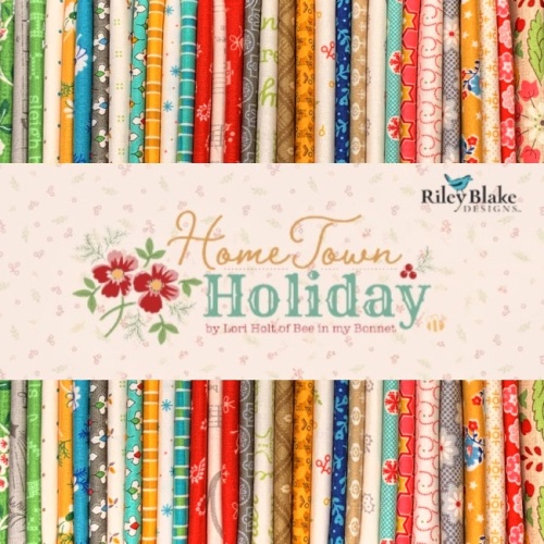 Lori Holt - Home Town Holiday Fat Quarters Fabric -  Basil - 31pcs