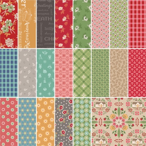 Lori Holt - Home Town Holiday Fat Quarters Fabric -  Schoolhouse - 31pcs