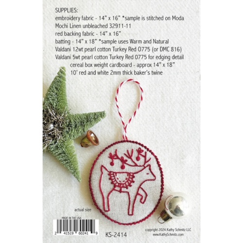 Jolly & Bright - Redwork Ornaments Pattern - Kathy Schmitz