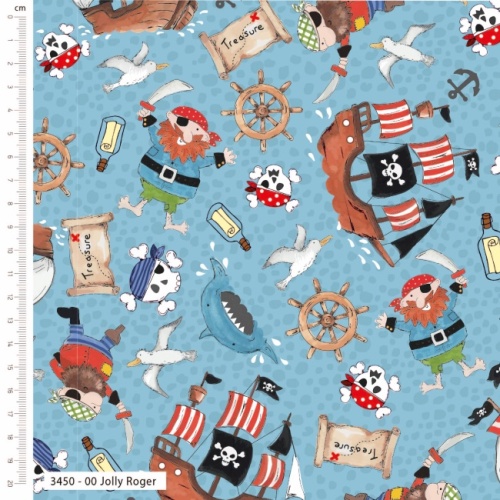 Jolly Roger Pirate Fabric | Craft Cotton Co