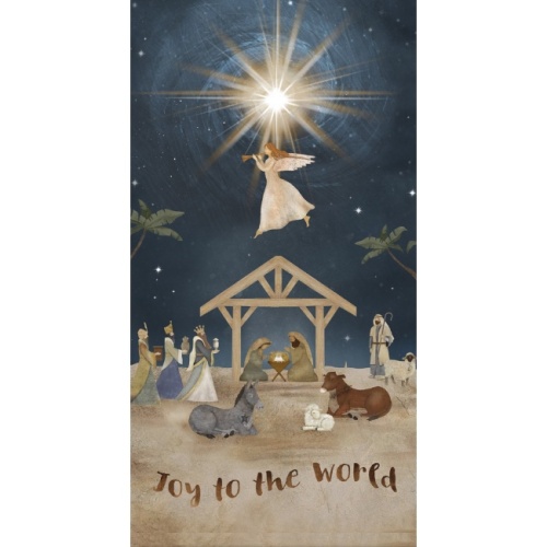Joy To The World - O' Holy Night - Nativity Fabric Panel