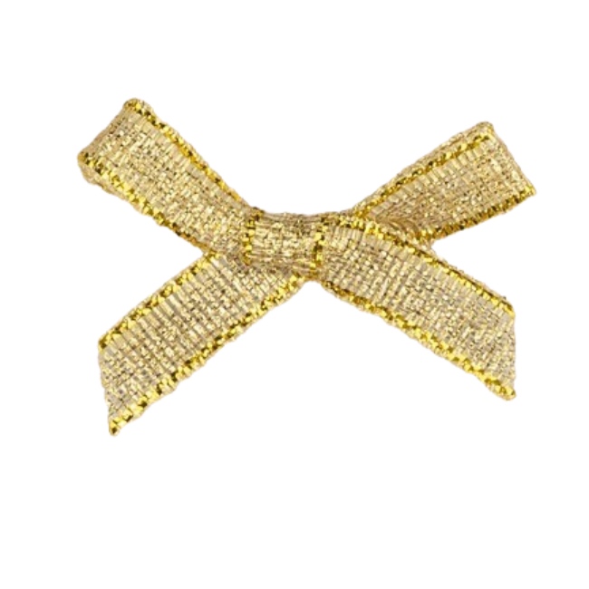 Small Gold Metallic Bows 6mm 10 pack