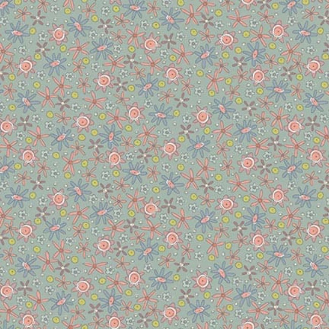 Anni Downs - Simply Be - Blue Flower Field Fabric