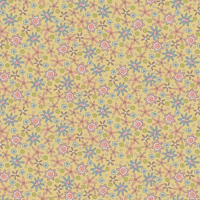 Anni Downs - Simply Be - Yellow / Green Flower Field Fabric