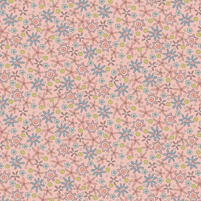 Anni Downs - Simply Be - Pink Flower Field Fabric