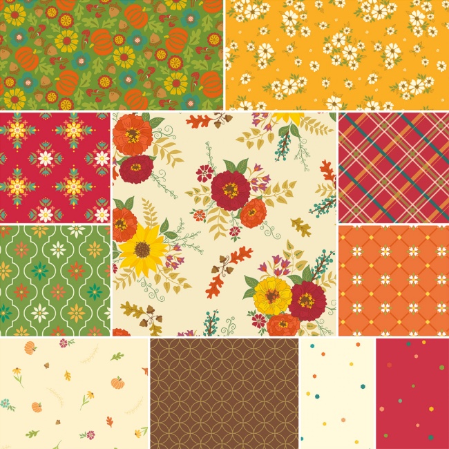 Autumn Afternoon - Cream - Fat Quarter Bundle x 11