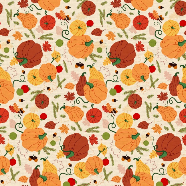 Pumpkin Picking - Autumn Girl -  Autumn Fabric - Half Metre