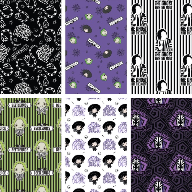 Beetlejuice Fabric Fat Quarters x 6