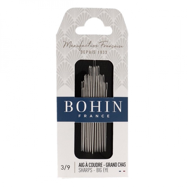 Bohin Big Eye Sharps Needles Assorted Sizes - 3/9