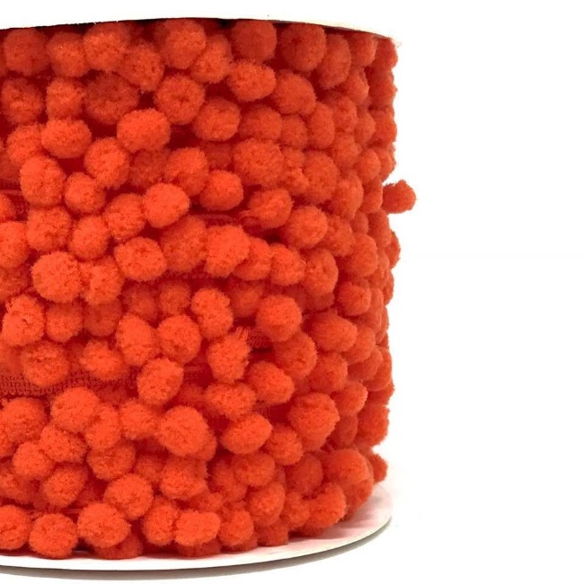 Orange Pom Pom Trim 10mm