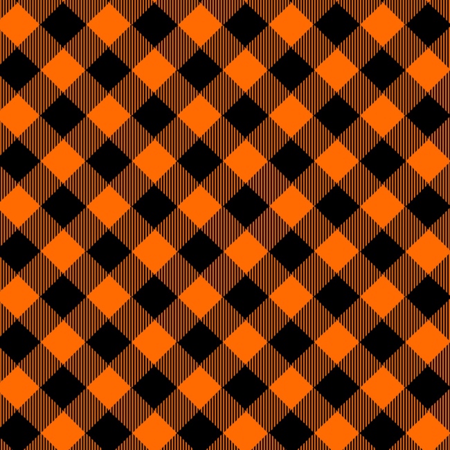 Bias Buffalo Check Fabric - Orange