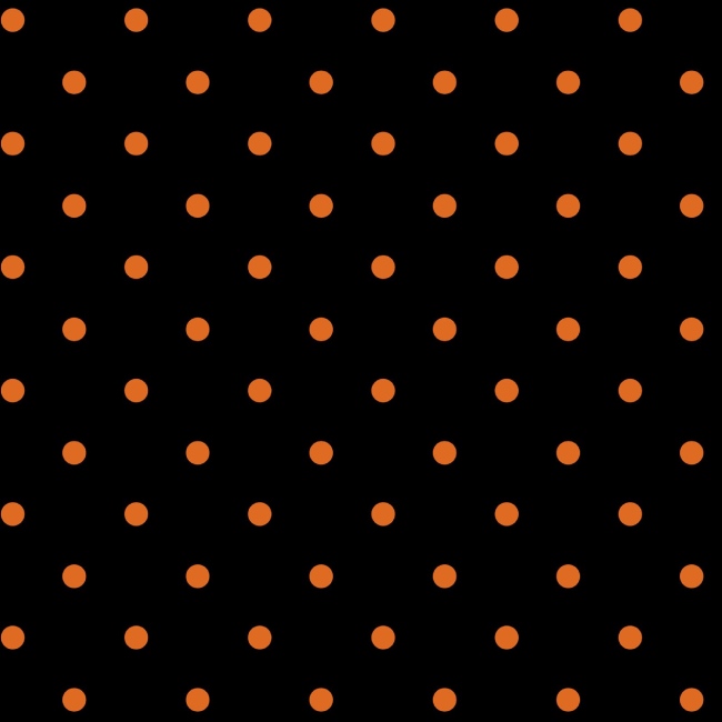 Black & Orange Small Dots Fabric